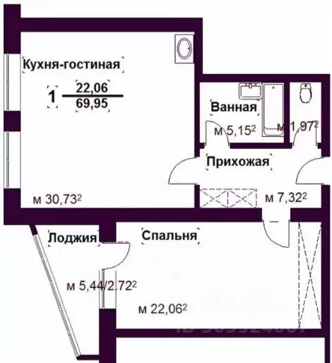 1-к кв. Ярославская область, Ярославль Приозерная ул., 5 (68.3 м) - Фото 1