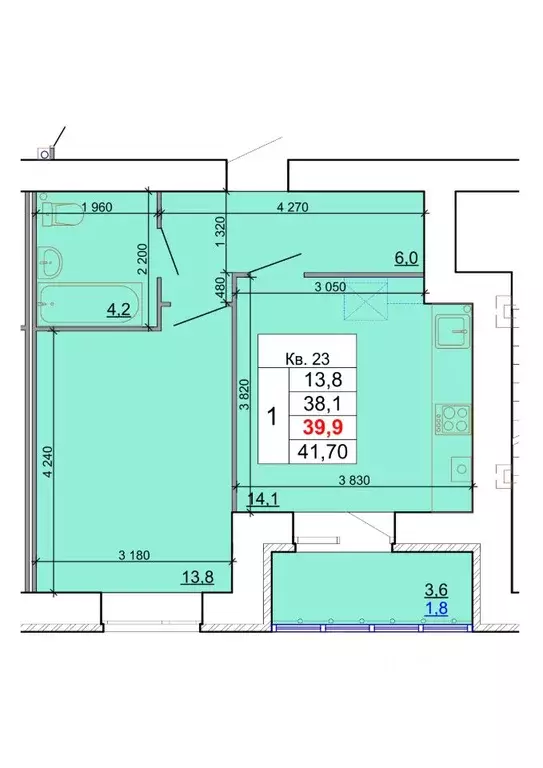 1-к кв. Костромская область, Кострома Кинешемское ш., 88 (39.9 м) - Фото 0
