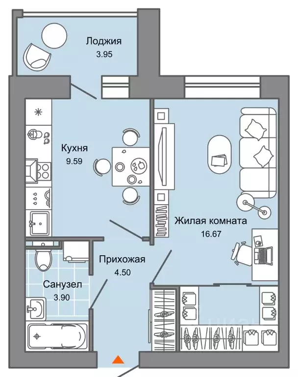 1-к кв. Кировская область, Киров ул. 4-й Пятилетки, 82 (37.0 м) - Фото 0