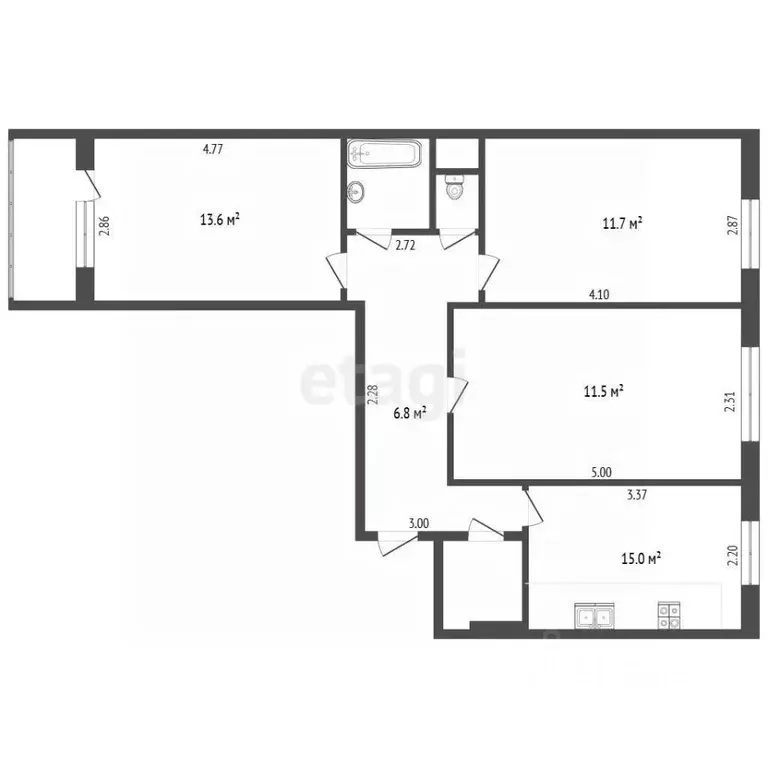 3-к кв. Удмуртия, Ижевск Удмуртская ул., 159 (65.1 м) - Фото 2