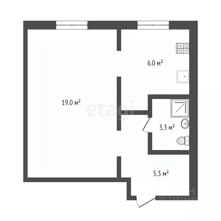 1-к кв. Тюменская область, Тюмень ул. Коммунаров, 4 (33.3 м) - Фото 2