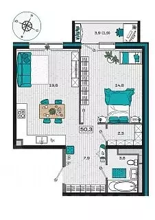 1-к кв. Приморский край, Уссурийск Радужный мкр,  (50.3 м) - Фото 1