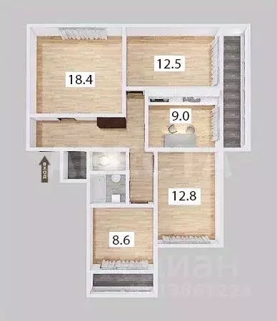 4-к кв. Омская область, Омск просп. Мира, 90/1 (80.2 м) - Фото 2