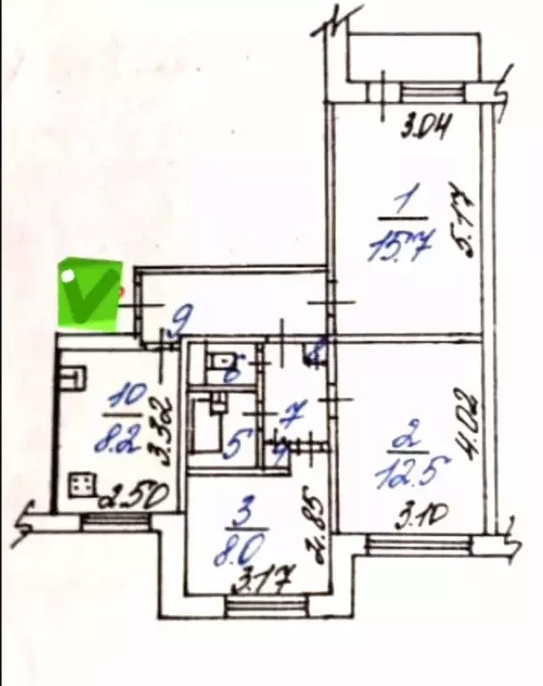 3-к кв. Белгородская область, Белгород ул. Чехова, 9 (58.6 м) - Фото 1