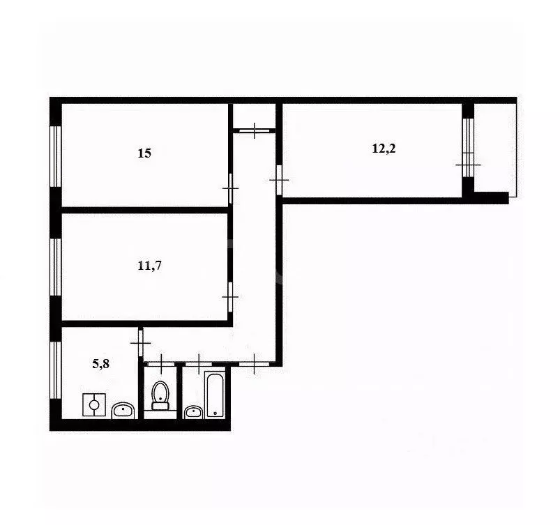 3-к кв. Москва ул. Подольских Курсантов, 8К2 (57.9 м) - Фото 2