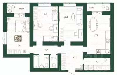 3-к кв. Самарская область, Волжский район, Смышляевка городское ... - Фото 1