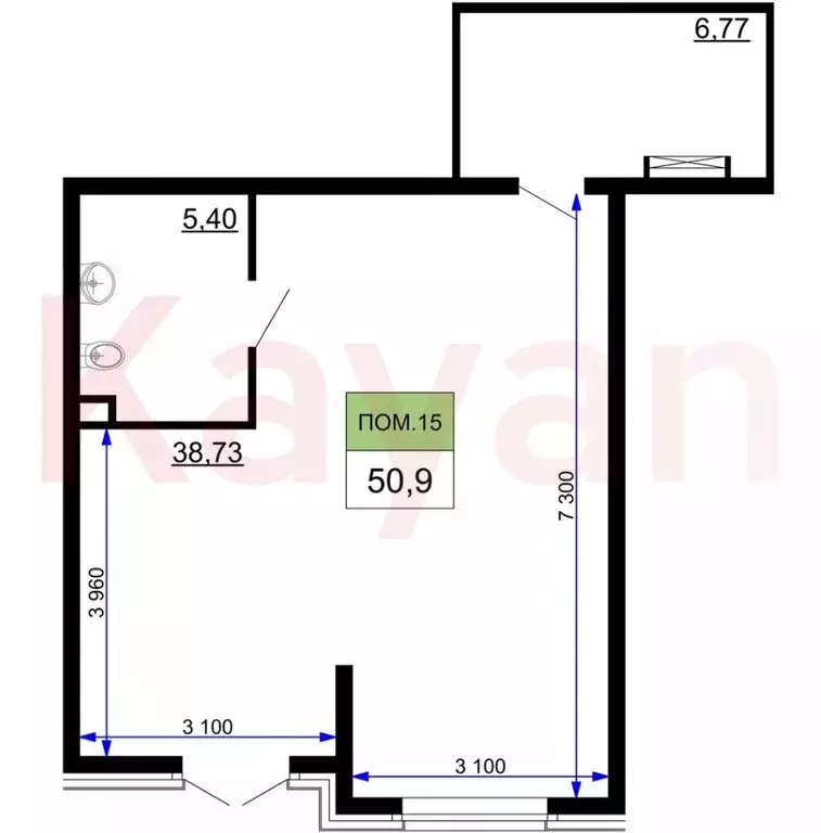 Помещение свободного назначения (51 м) - Фото 1