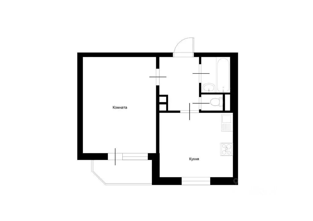 1-к кв. Московская область, Ленинский городской округ, д. Сапроново, ... - Фото 2