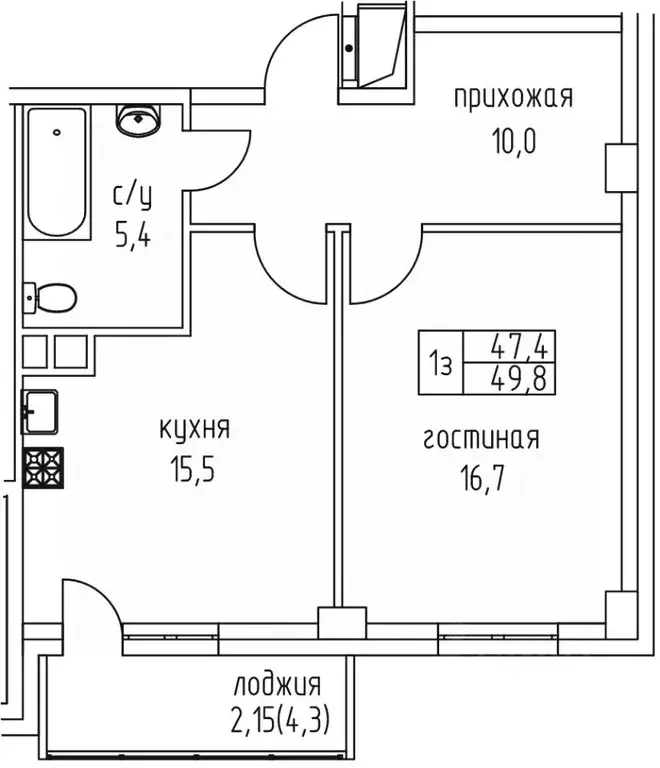 1-к кв. Саха (Якутия), Якутск просп. Михаила Николаева, 3/6 (49.8 м) - Фото 0