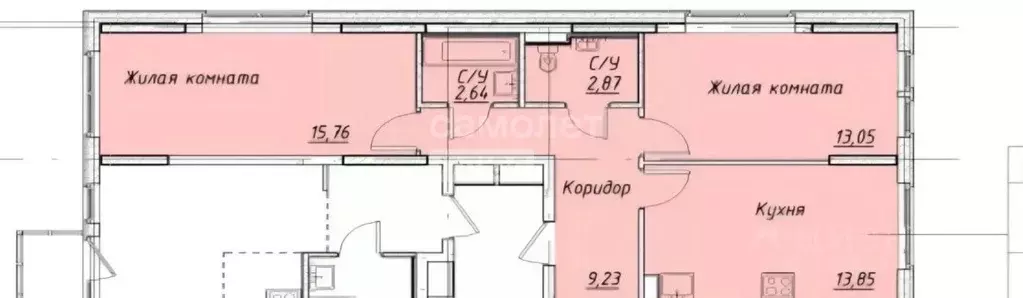2-к кв. Москва № 20 кв-л, 20с1 (57.4 м) - Фото 2