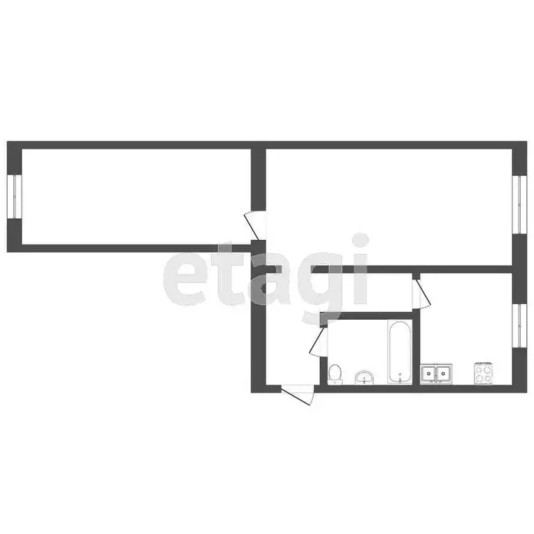 2-комнатная квартира: Тюмень, улица Республики, 188 (43.2 м) - Фото 1