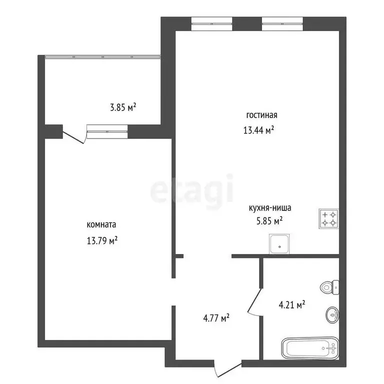 2-комнатная квартира: Красноярск, улица Елены Стасовой, 80 (44 м) - Фото 1
