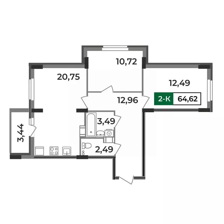 2-к кв. Владимирская область, Ковров Еловая ул., 11 (64.62 м) - Фото 0
