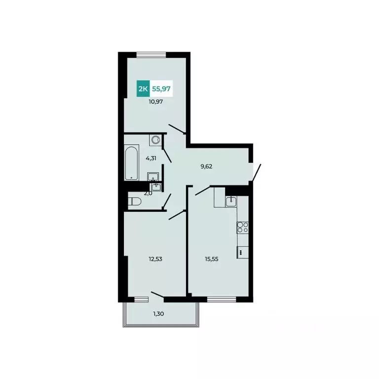 2-к кв. Ростовская область, Аксайский район, Щепкинское с/пос, пос. ... - Фото 1