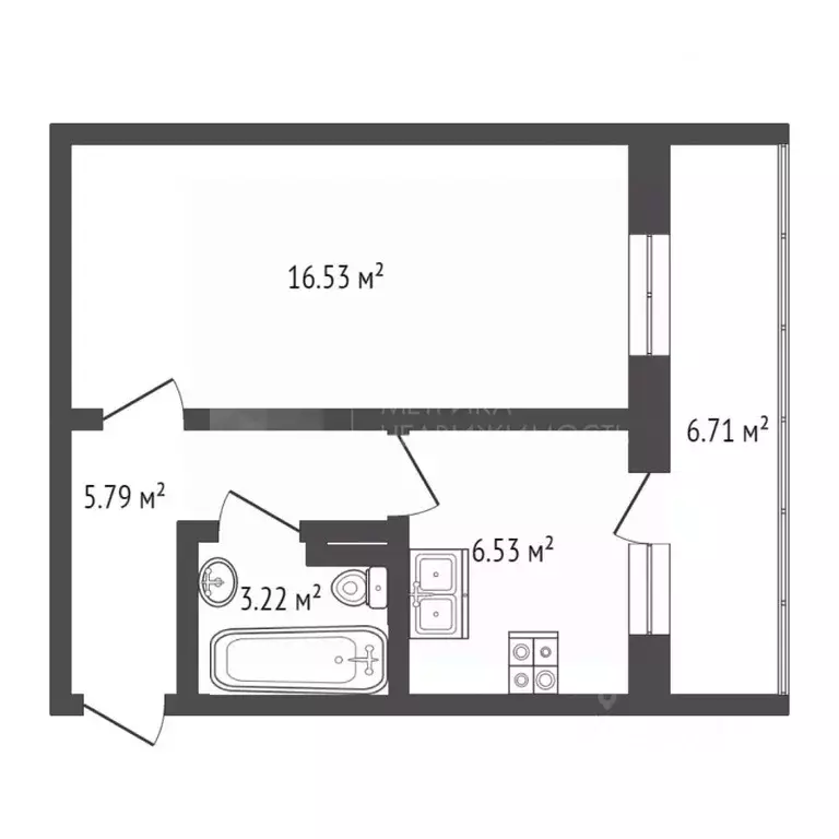 1-к кв. Тюменская область, Тюмень ул. Алматинская, 12 (38.78 м) - Фото 1