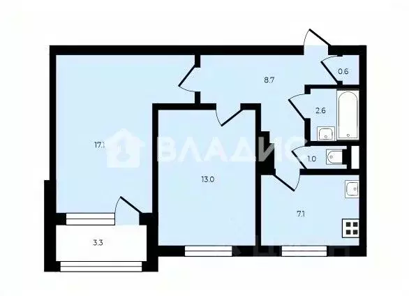 2-к кв. Санкт-Петербург Будапештская ул., 108/24 (50.1 м) - Фото 2