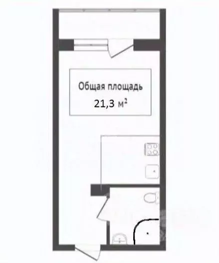 Студия Новосибирская область, Новосибирск ул. Фадеева, 66/5 (23.0 м) - Фото 1