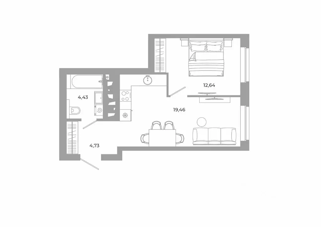 1-к кв. Свердловская область, Екатеринбург Академический мкр, 20-й ... - Фото 0