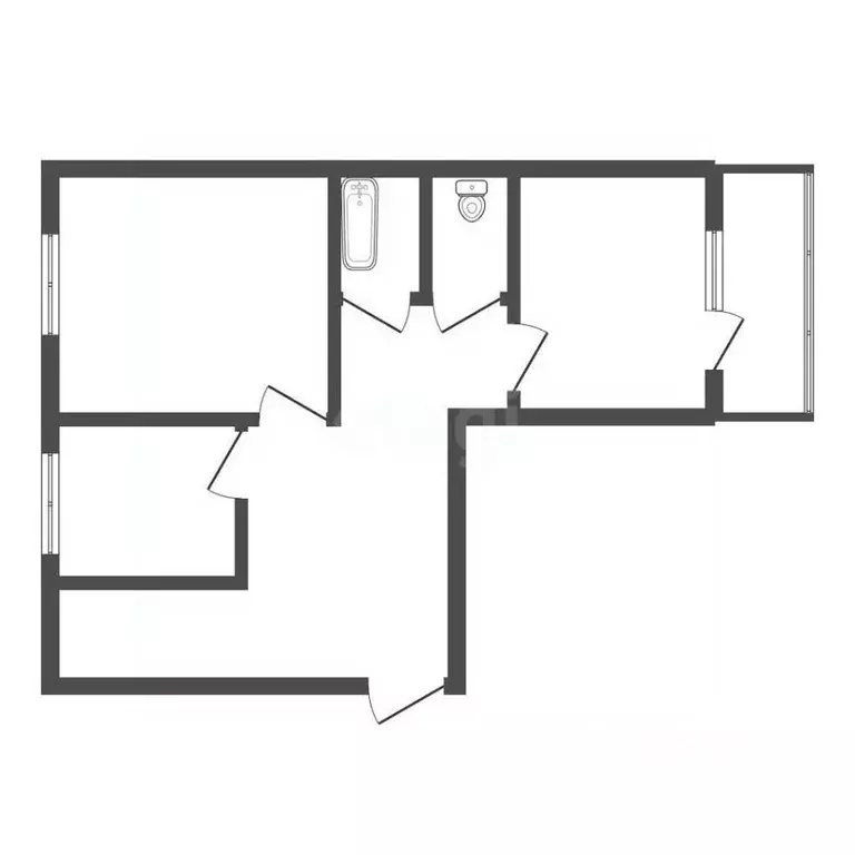 2-к кв. Амурская область, Благовещенск Институтская ул., 17/1 (48.7 м) - Фото 2