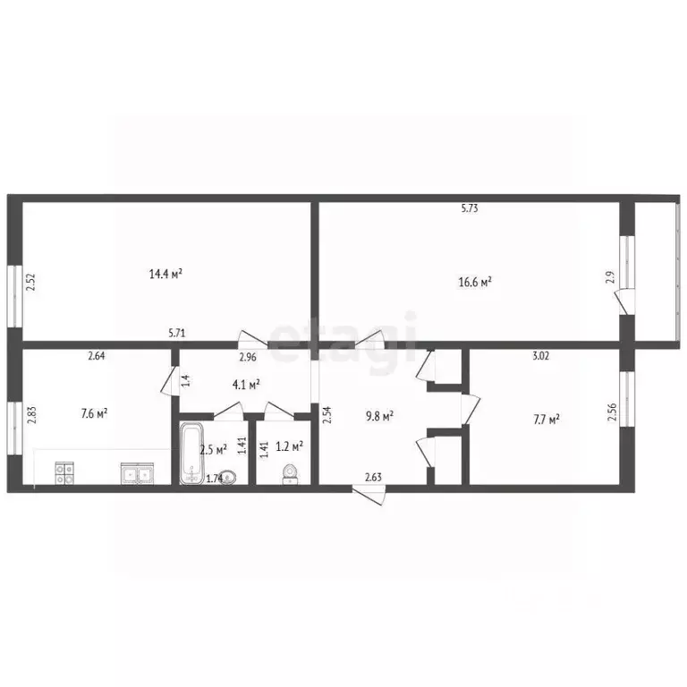 3-к кв. Саха (Якутия), Муниципальный район Хангаласский у., с. Бестях ... - Фото 2