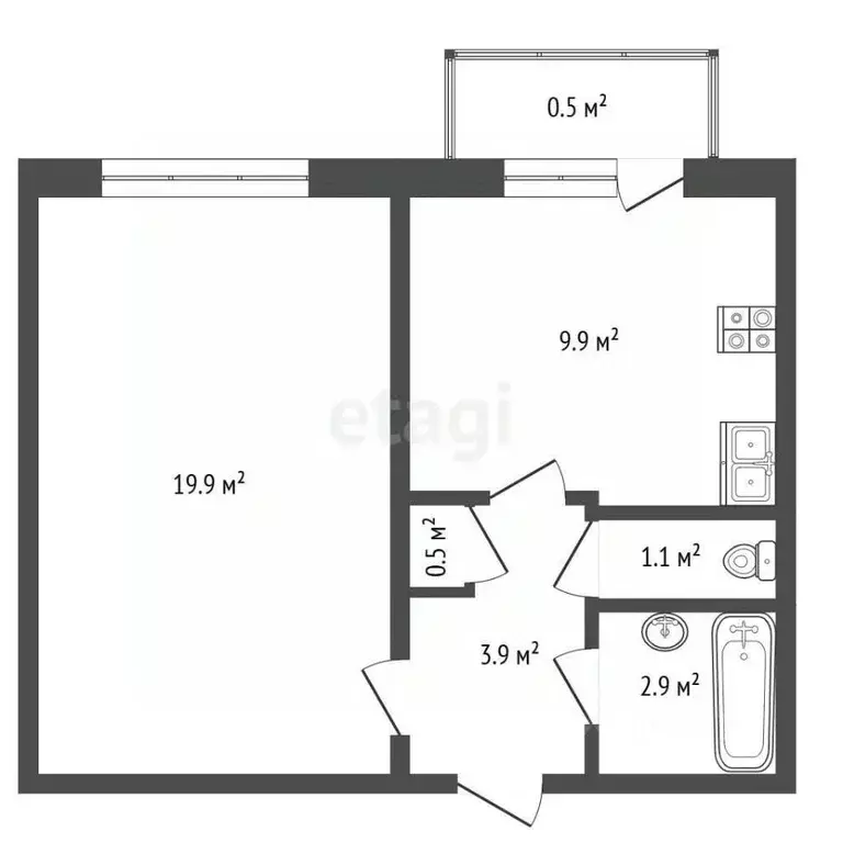 1-к кв. Москва ул. Обручева, 22К1 (38.2 м) - Фото 2