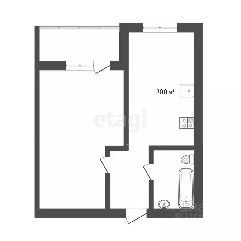1-к кв. Тюменская область, Тюмень ул. Тимофея Кармацкого, 11 (44.2 м) - Фото 2