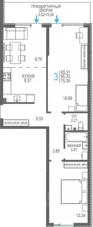 Студия Крым, Сакский район, Лесновское с/пос, с. Прибрежное ул. ... - Фото 0