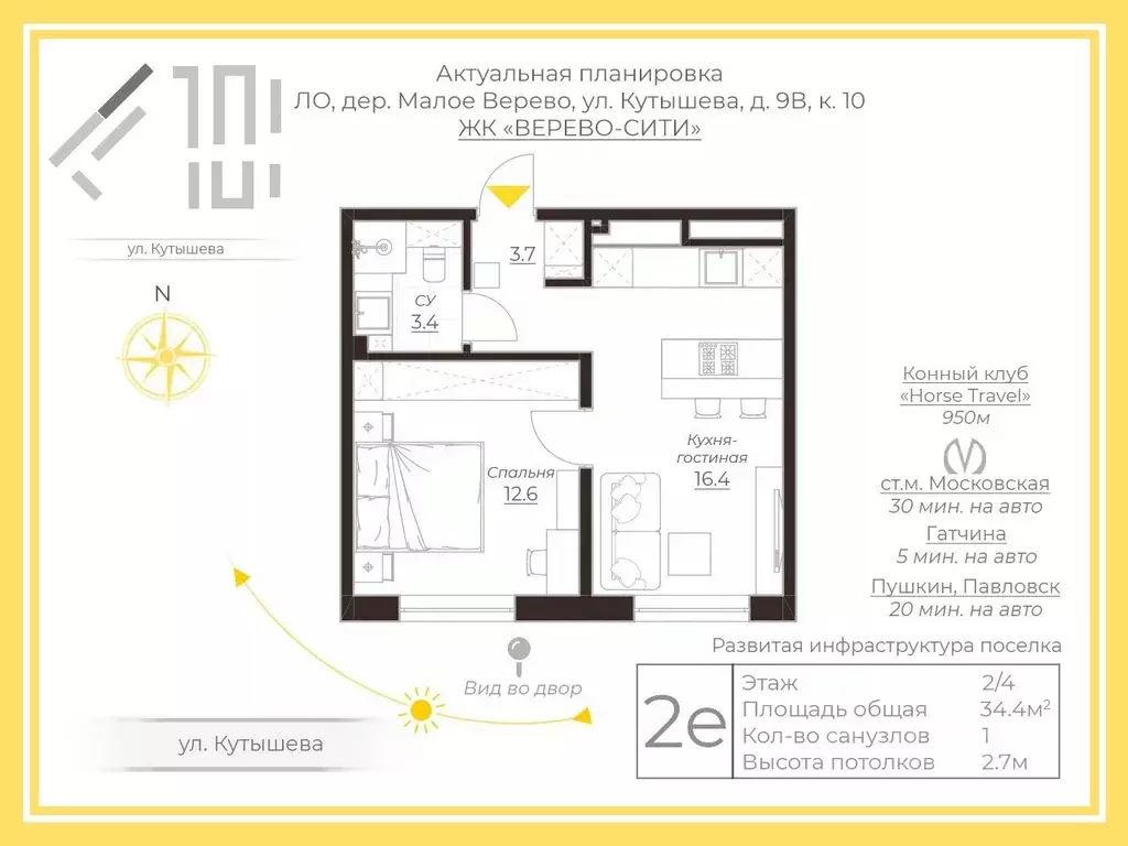 1-к кв. Ленинградская область, Гатчинский муниципальный округ, д. ... - Фото 2