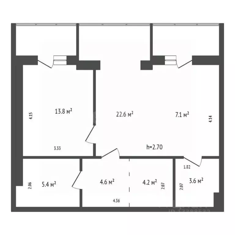 2-к кв. Красноярский край, Красноярск ул. Авиаторов, 24 (61.5 м) - Фото 2