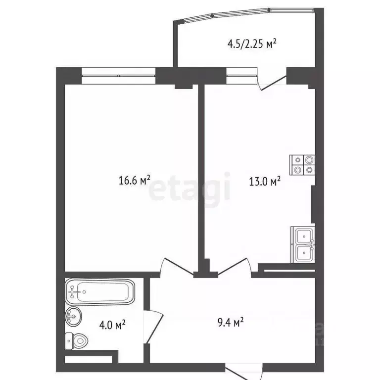 1-к кв. Чувашия, Чебоксары Ярмарочная ул., 17 (43.7 м) - Фото 2