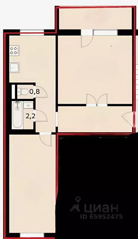 2-к кв. Челябинская область, Челябинск ул. Дегтярева, 102А (52.3 м) - Фото 2