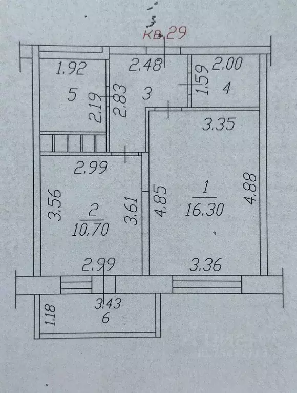 1-к кв. Чувашия, Чебоксары ул. Ленинского Комсомола, 27к1 (43.0 м) - Фото 1