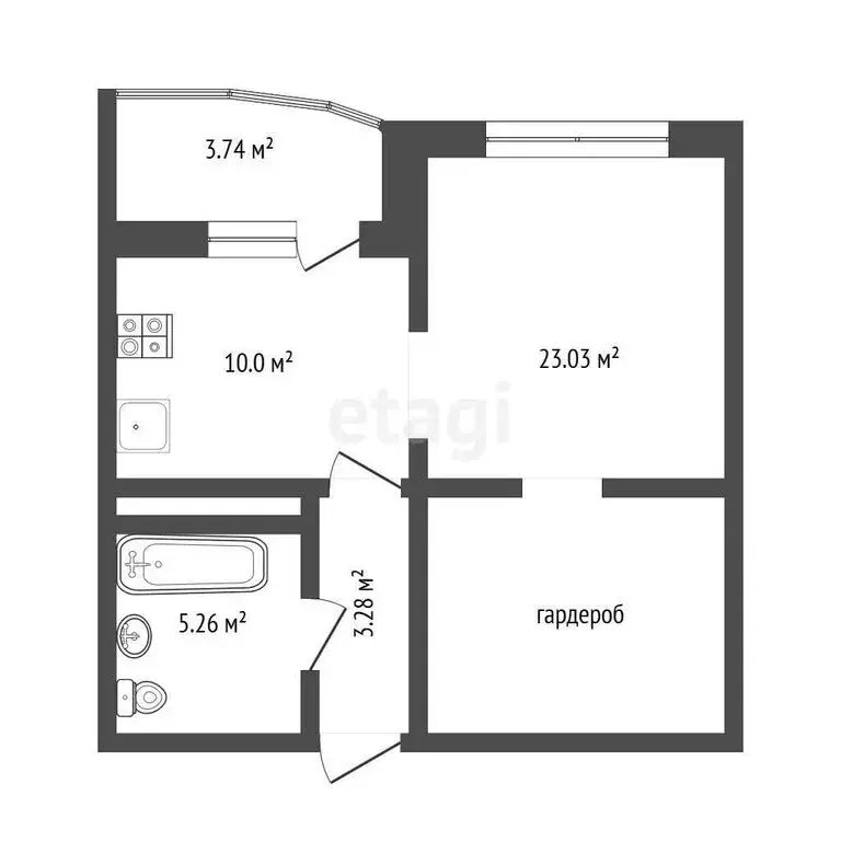 1-комнатная квартира: Тюмень, улица Валентины Трофимовой, 5 (41 м) - Фото 1