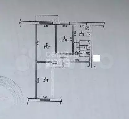 3-к. квартира, 61 м, 2/5 эт. - Фото 0