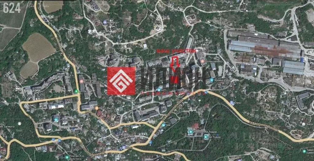 Участок в Крым, Ялта муниципальный округ, Гаспра пгт ул. Горького, 6 ... - Фото 2