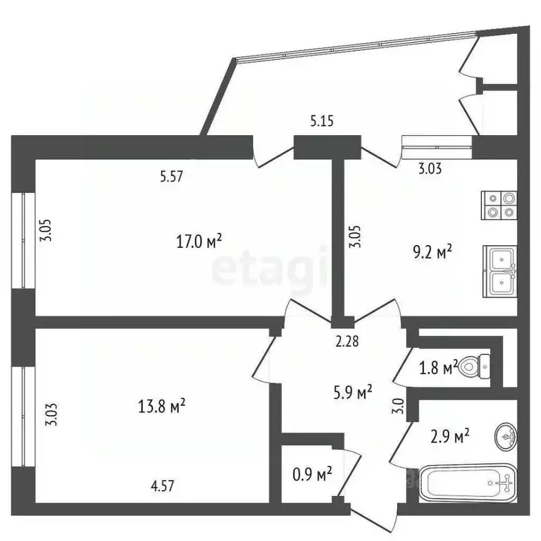 Комната Крым, Ялта ул. Суворовская, 23 (30.8 м) - Фото 1