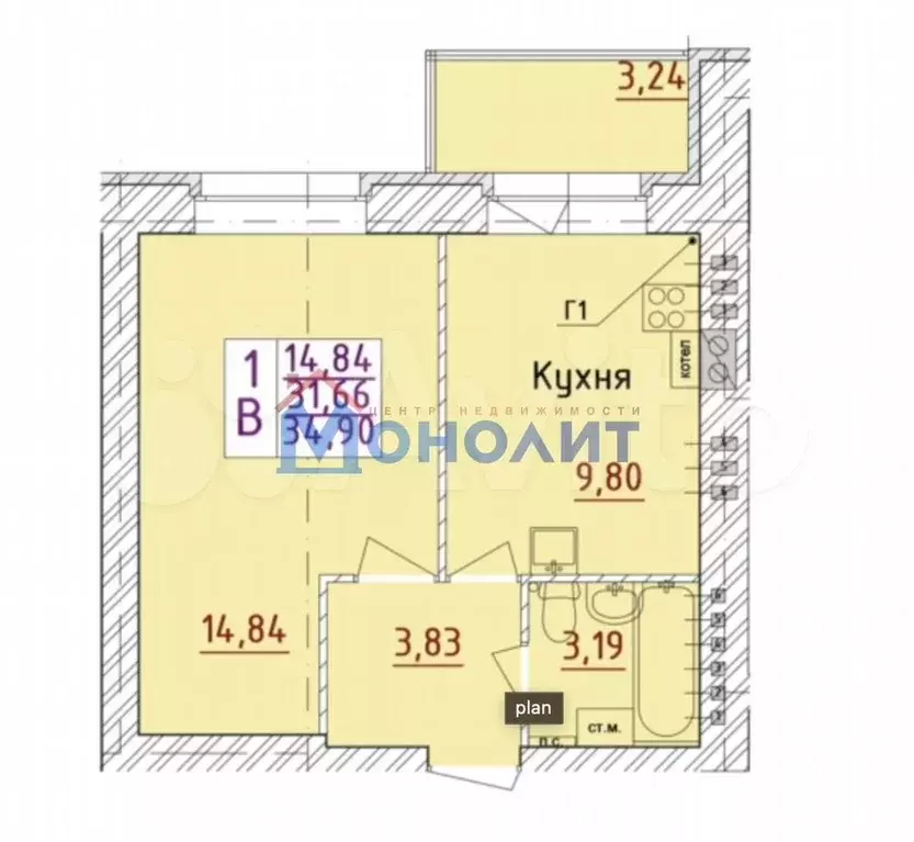 6-к. квартира, 35 м, 3/6 эт. - Фото 0