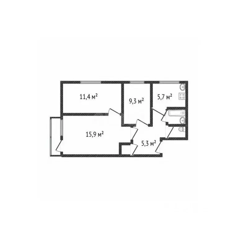 3-к кв. Белгородская область, Валуйки ул. Степана Разина, 5 (51.2 м) - Фото 2