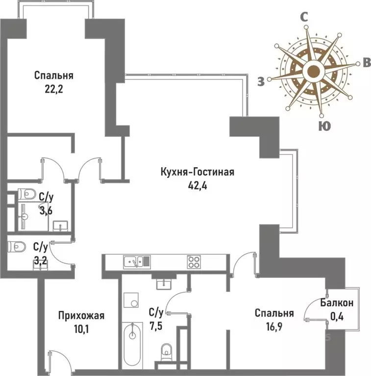 3-к кв. Москва ул. Матросская Тишина, 12 (106.3 м) - Фото 0