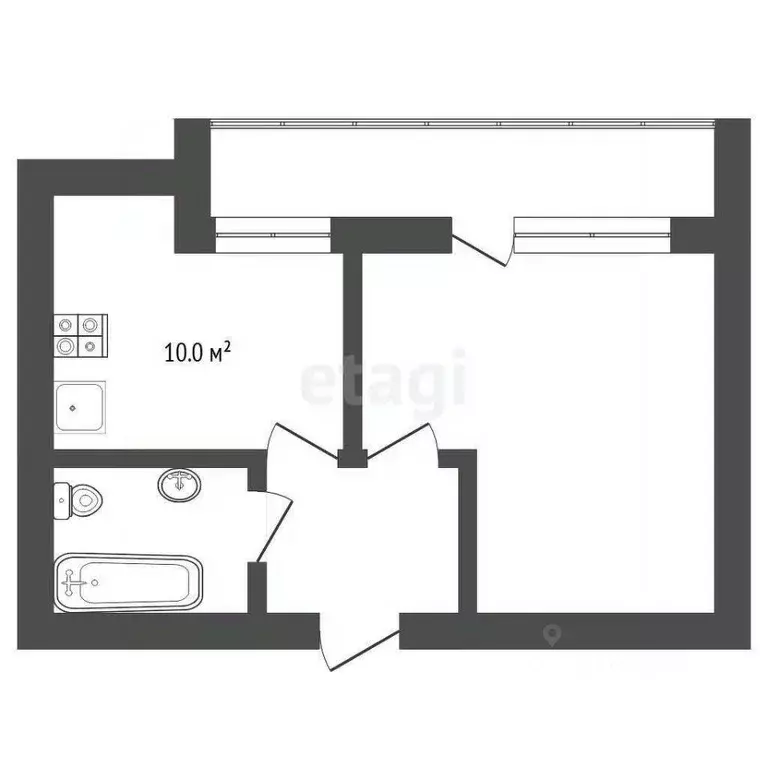 1-к кв. Тюменская область, Тюмень ул. Шишкова, 16/1 (33.8 м) - Фото 1