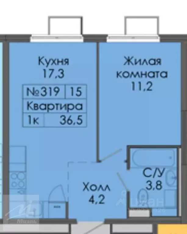 1-к кв. Москва Базовская ул., 15Бк2 (36.5 м) - Фото 2