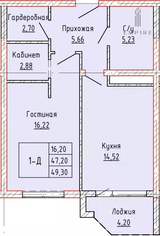 1-к кв. Чеченская республика, Грозный ул. Гагарина, 84 (49.3 м) - Фото 0