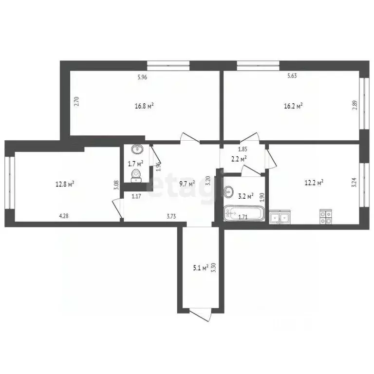 3-к кв. Крым, Феодосия ш. Симферопольское, 24Е (89.5 м) - Фото 2