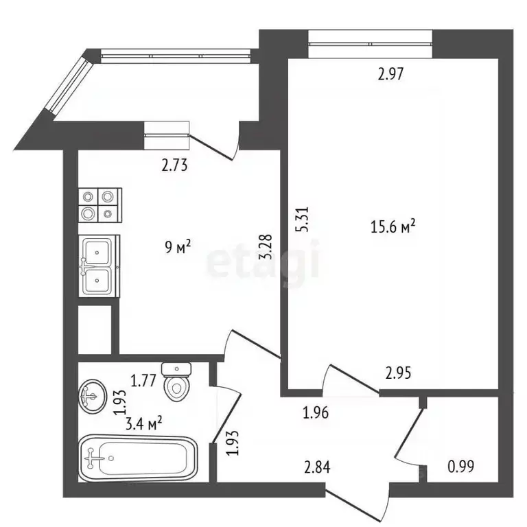 1-к кв. Ленинградская область, Кудрово г. Всеволожский район, ... - Фото 2