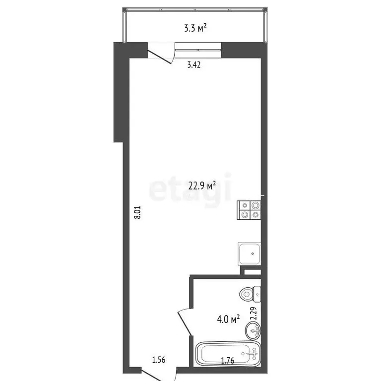 Квартира-студия: Ростов-на-Дону, жилой комплекс Западные Аллеи, 6.2 ... - Фото 1