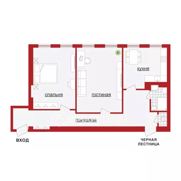 2-к кв. Санкт-Петербург ул. Кропоткина, 5 (87.4 м) - Фото 2