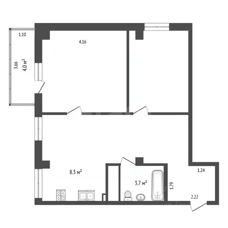 2-к кв. Тюменская область, Тюмень ул. Прокопия Артамонова, 6к1 (55.8 ... - Фото 2