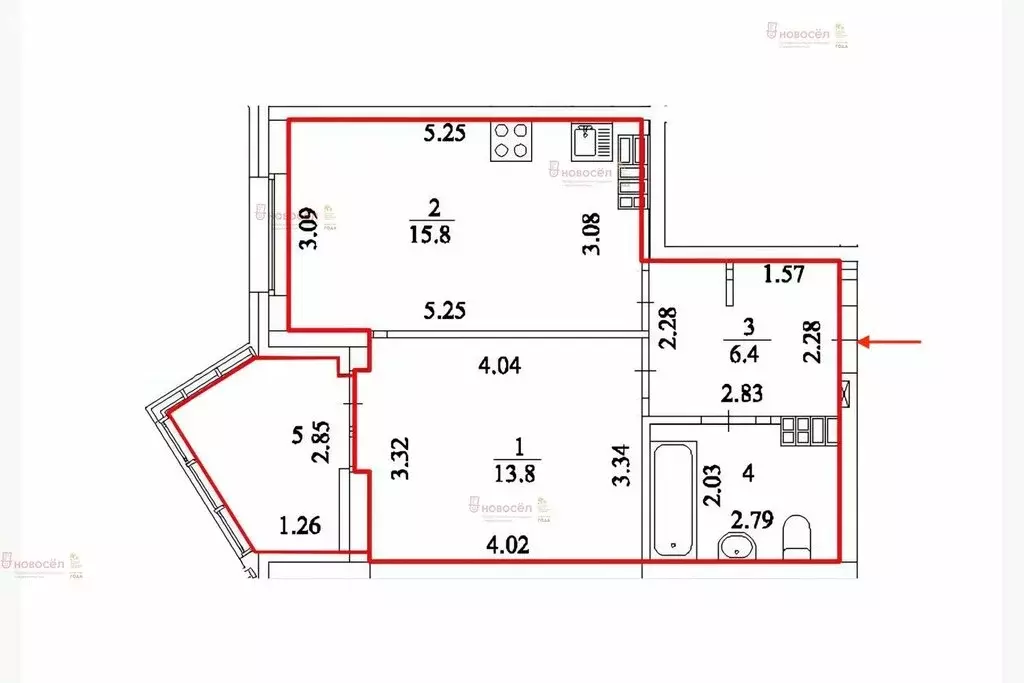 1-комнатная квартира: Екатеринбург, улица Азина, 22/7 (41.4 м) - Фото 0