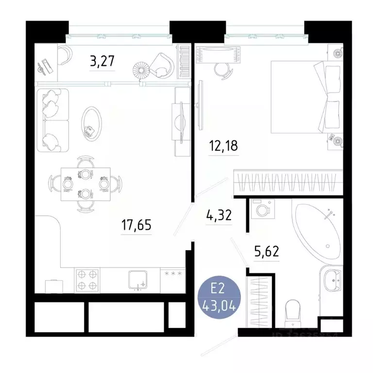 1-к кв. Рязанская область, Рязань ул. Ленинского Комсомола (43.04 м) - Фото 1