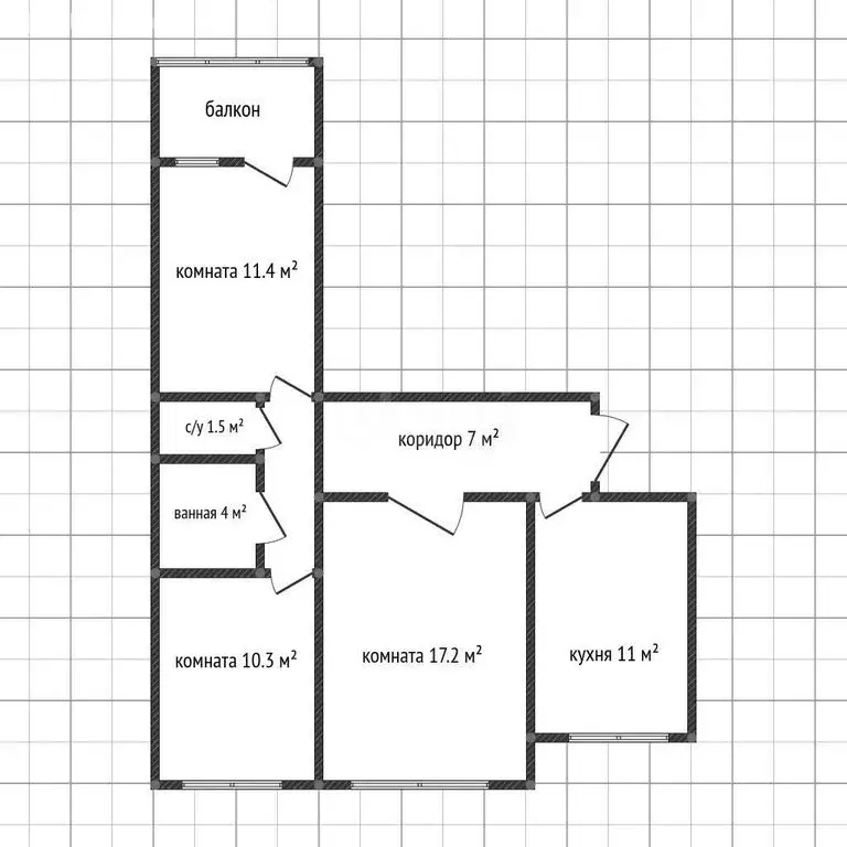 3-комнатная квартира: Майкоп, улица 12 Марта, 144к3 (62.5 м) - Фото 1
